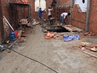  Xây dựng An phúc khang.thi công xây dựng nhà anh khuê tầng hai hạng mục xây tường
