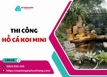 Thi công hồ cá koi mini