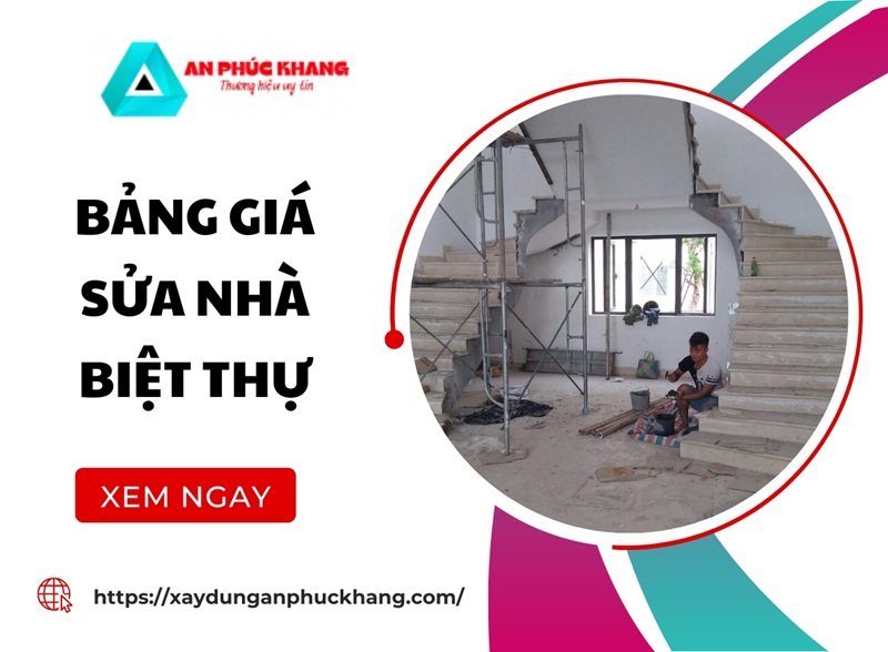 Bảng giá sửa nhà biệt thự trọn gói tại TPHCM [MỚI NHẤT]