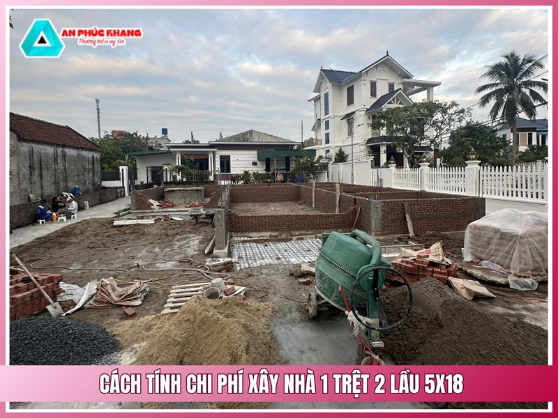 Cách tính chi phí xây nhà 1 trệt 2 lầu 5x18
