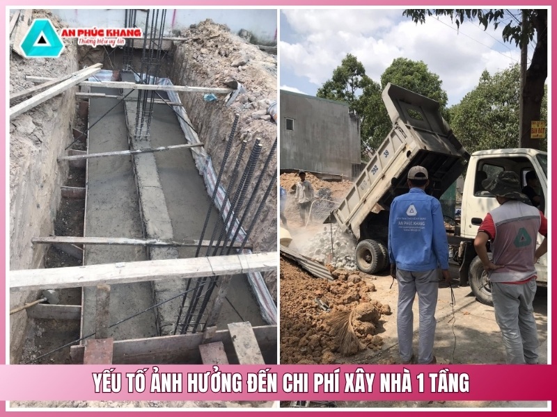 yếu tố ảnh hưởng đến chi phí xây nhà 1 tầng