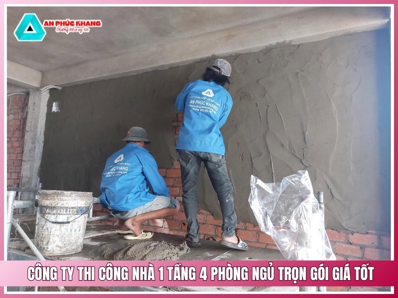 Công ty thi công nhà 1 tầng 4 phòng ngủ trọn gói giá tốt tại TP.HCM
