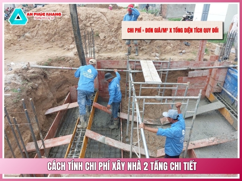 Cách tính chi phí xây nhà 2 tầng chi tiết