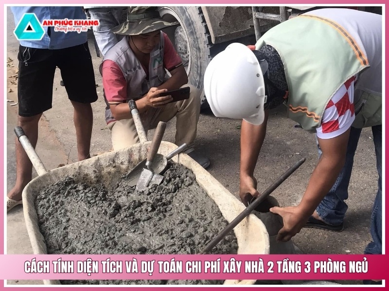 Cách tính diện tích và dự toán chi phí xây nhà 2 tầng 3 phòng ngủ