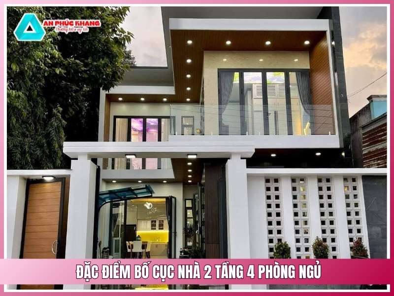 Đặc điểm bố cục nhà 2 tầng 4 phòng ngủ