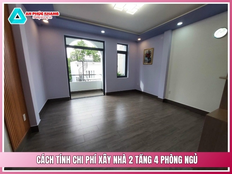 Cách tính chi phí xây nhà 2 tầng 4 phòng ngủ