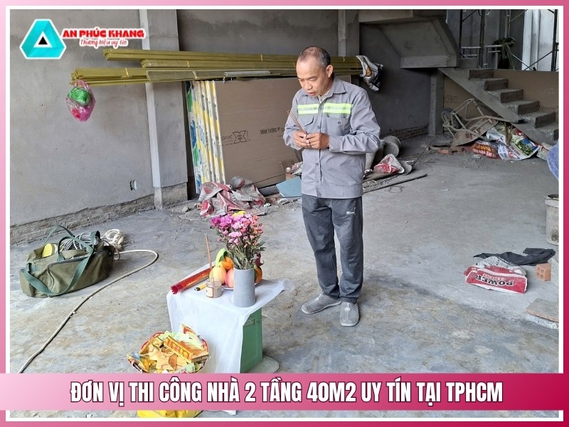 Đơn vị thi công nhà 2 tầng 40m2 uy tín tại TPHCM
