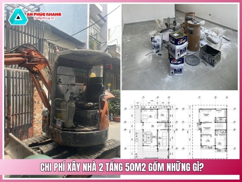 Chi phí xây nhà 2 tầng 50m2 gồm những gì?