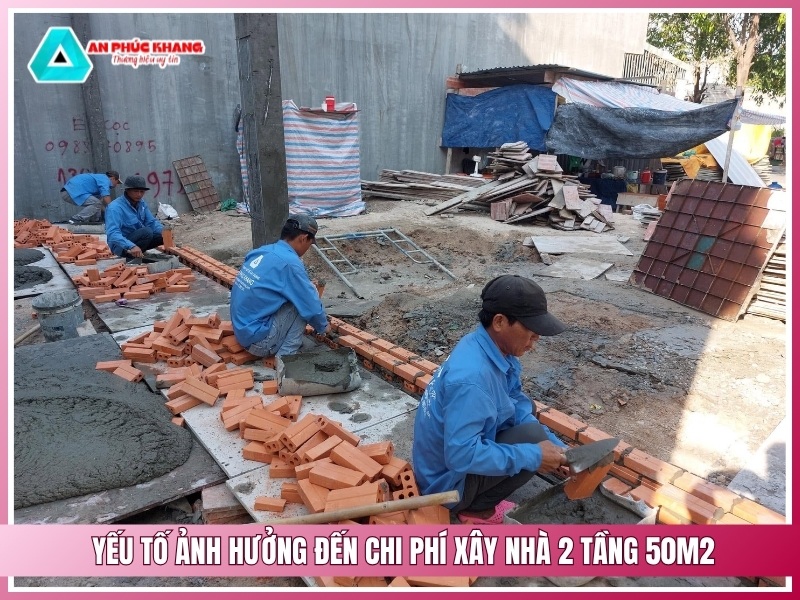 yếu tố ảnh hưởng đến chi phí xây nhà 2 tầng 50m2