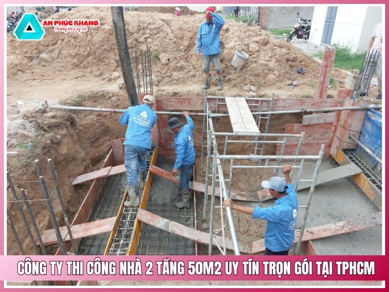 Công ty thi công nhà 2 tầng 50m2 uy tín trọn gói tại TPHCM