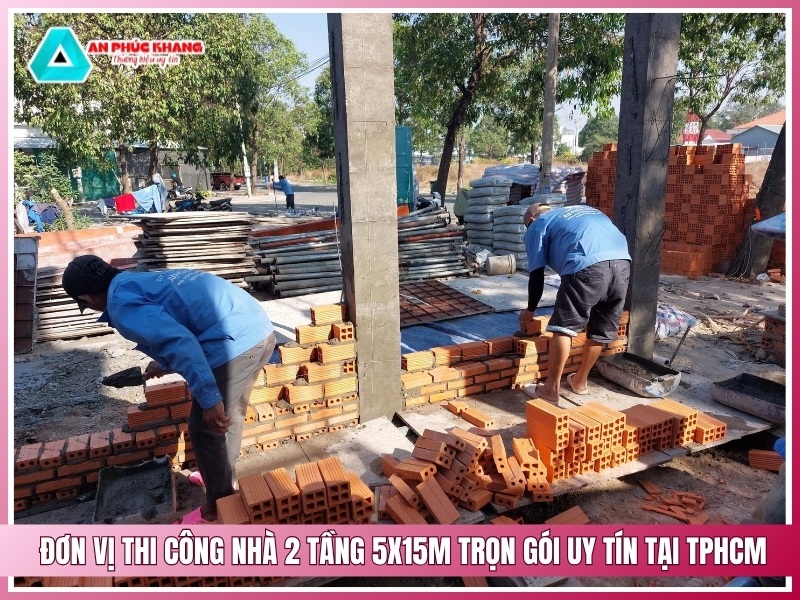 Đơn vị thi công nhà 2 tầng 5x15m trọn gói uy tín tại TPHCM