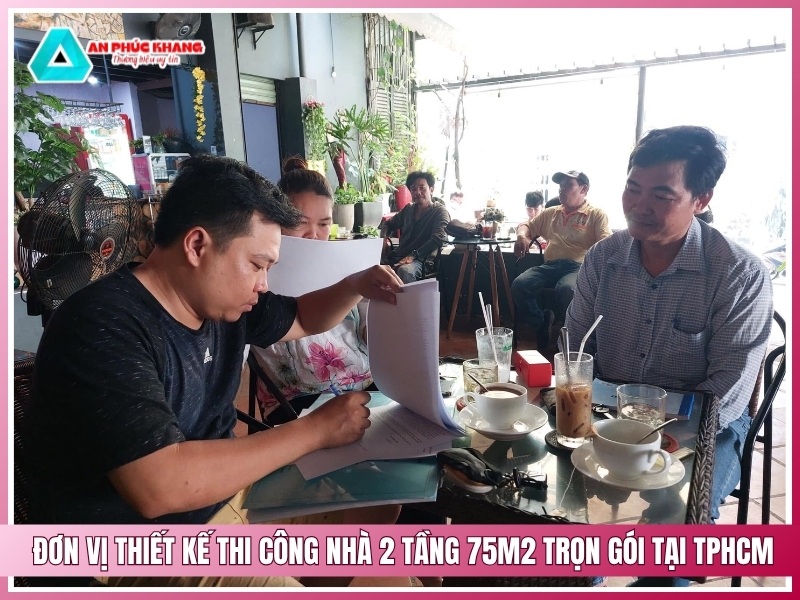 Đơn vị thiết kế thi công nhà 2 tầng 75m2 trọn gói tại TPHCM