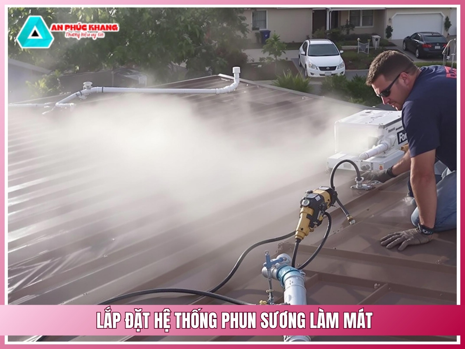 Lap dat he thong phun suong lam mat