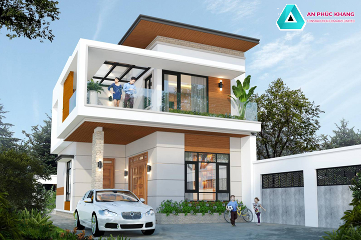 Mẫu thiết kế nhà 2 tầng mái bằng