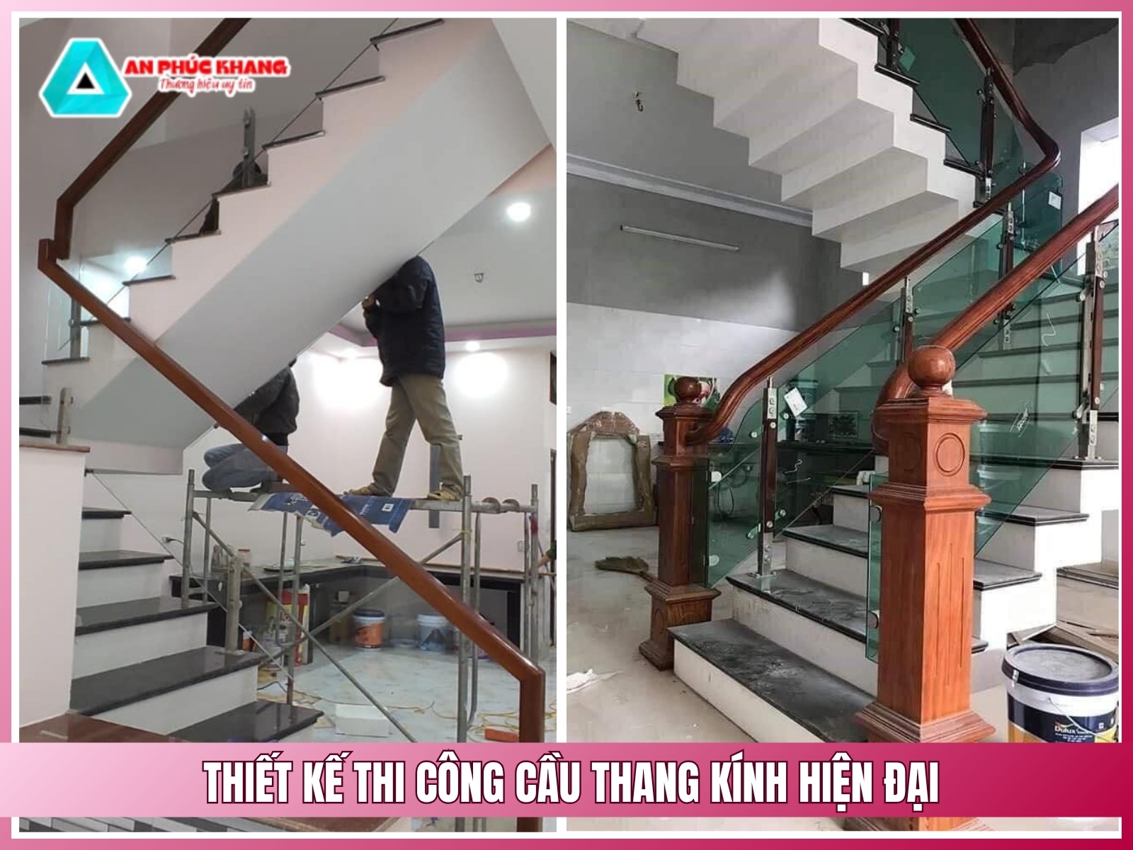 Dia chi thiet ke thi cong cau thang kinh hien dai cho nha o