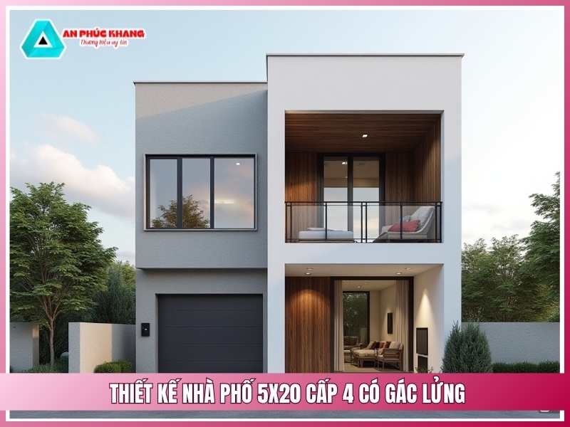 Thiết kế nhà phố 5x20 cấp 4 có gác lửng