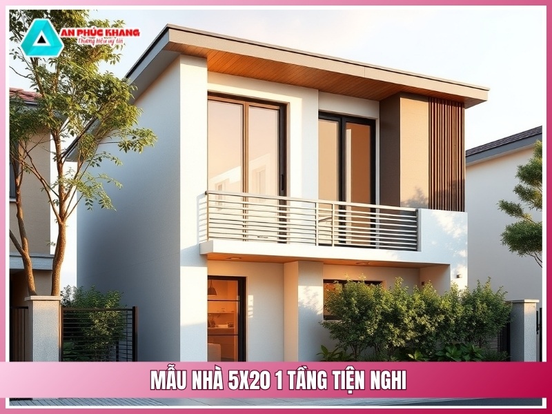 Mẫu nhà 5x20 1 tầng tiện nghi