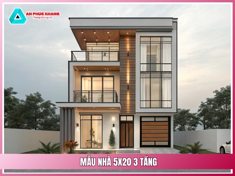 Mẫu nhà 5x20 3 tầng