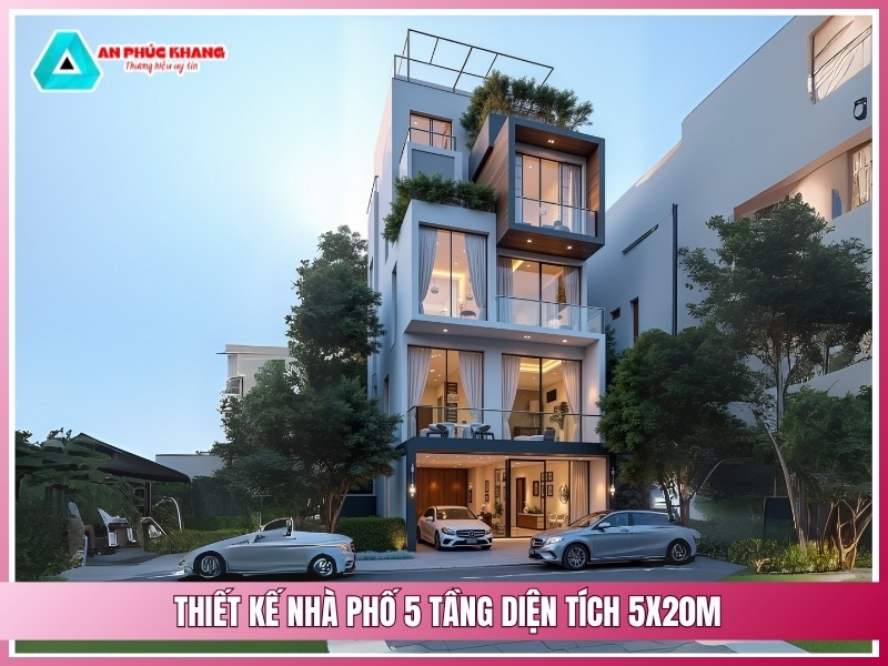 Thiết kế nhà phố 5 tầng diện tích 5x20m