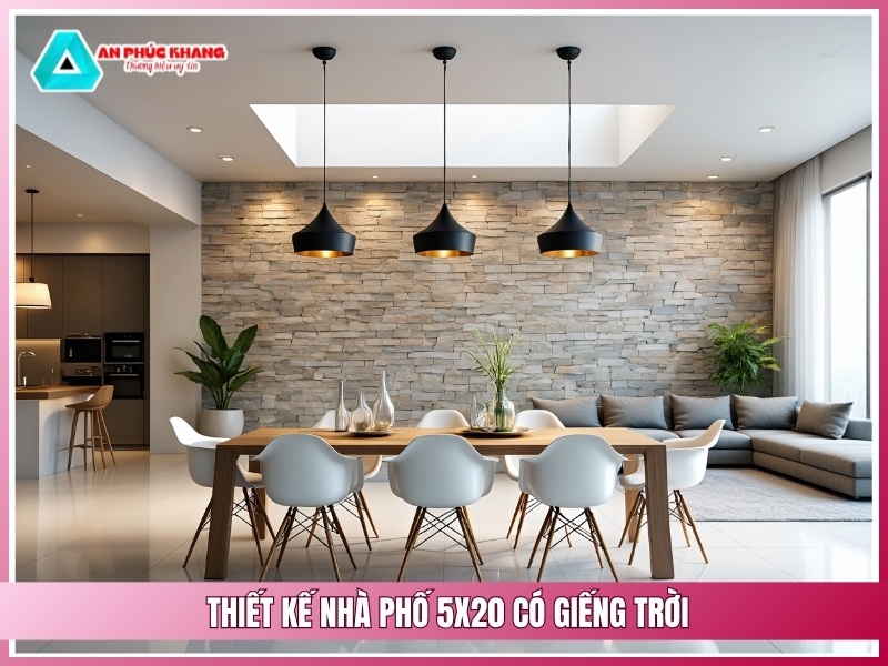 Thiết kế nhà phố 5x20 có giếng trời