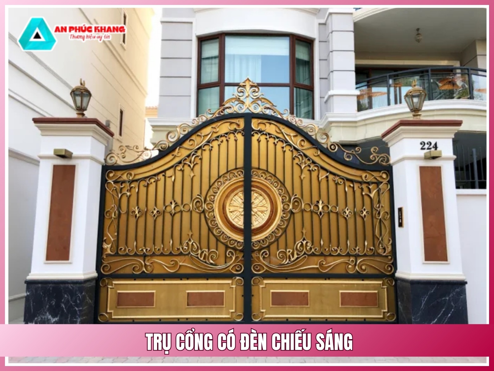 Tru cong co den chieu sang